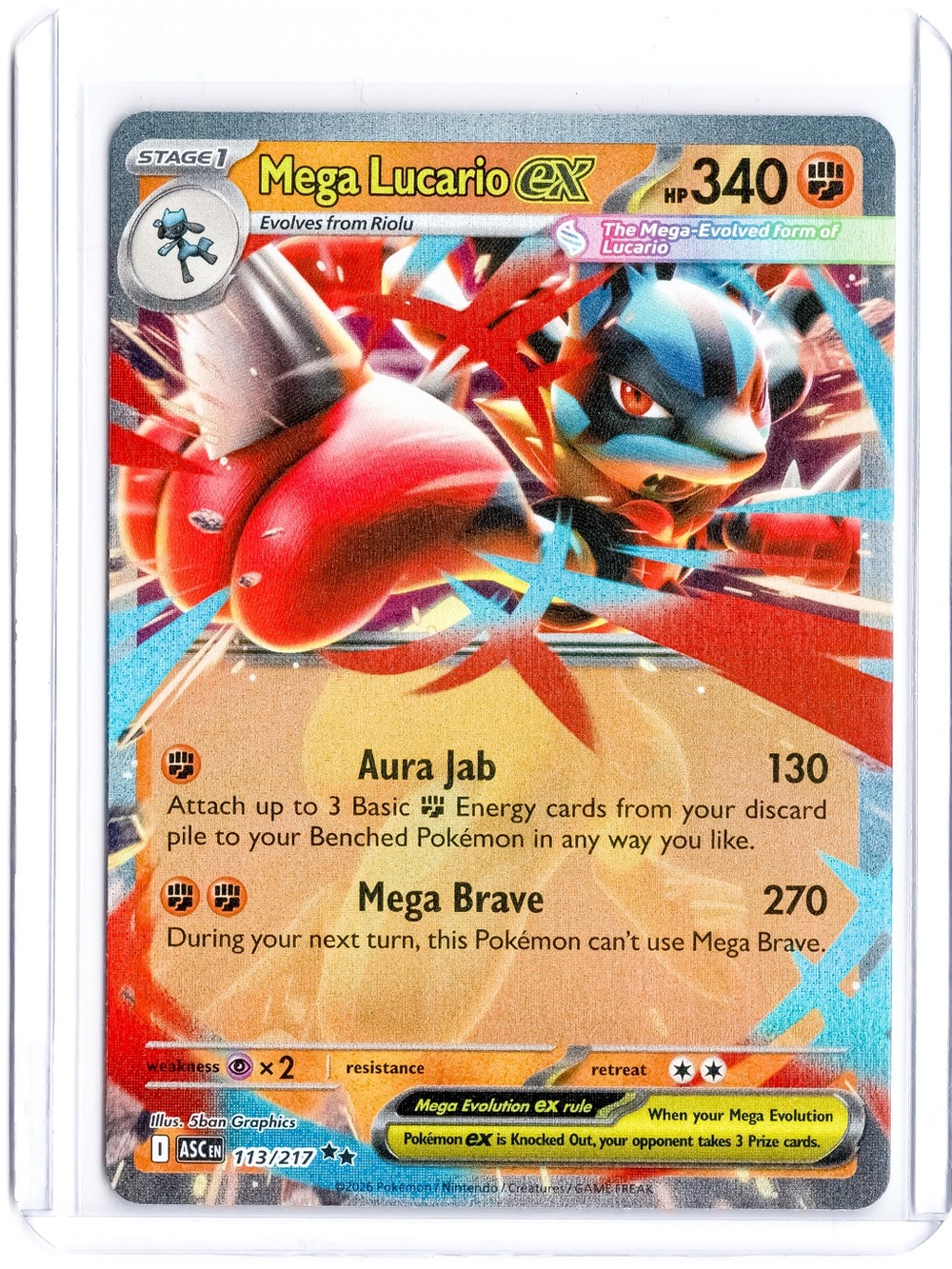Mega Lucario 113/217 EX Ascended Heroes NM Pokemon Trading Card